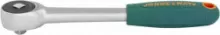 Рукоятка трещоточная ротационная R6602, со сквозным приводом 1/4"DR, 60 зубцов, 180 мм