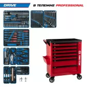 Набор инструментов DRIVE в красной тележке KING TONY 9G38-251MRVR (251 предмет)