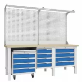 Верстак слесарный с двойным экраном и подсветкой Верстакофф CTR 2202.S4L4M4.2-2F