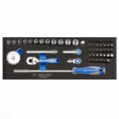 Набор торцевых головок KING TONY 9-2553MRV 1/4" с принадлежностями, ложемент, 53 предмета