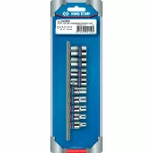Набор торцевых головок 1/4", шестигранные, 4-13 мм, 9 предметов KING TONY 2509MR