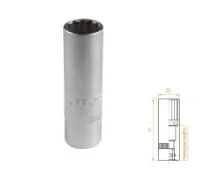 Головка свечная двенадцатигранная 1/2" 16 мм резиновый фиксатор AFFIX AF00242016