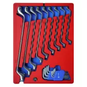 Набор накидных ключей и Torx L-образных МАСТАК 5-23118 (ложемент, 18 предметов)