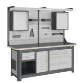 Рабочее место с двойным экраном и подсветкой Верстакофф ® MCN 2052.S27L4.2-2FR