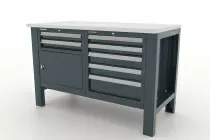 Верстаки двухтумбовые Premium, столешница из металла Ferrum 11.3125 (серый)