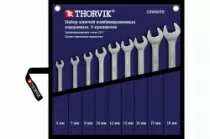 Набор комбинированных карданных ключей Thorvik CSWS9TB в сумке, 6-19 мм
