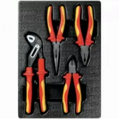 Набор диэлектрических пассатижей и бокорезов KING TONY 9-40604GP, ложемент, 4 предмета