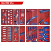 Набор инструментов МАСТЕР 256 для тележки МАСТАК 5-00256 (11 ложементов, 256 предметов)