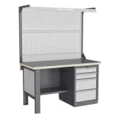 Верстак однотумбовый с двойным экраном и подсветкой Верстакофф ® FBK 1551.14.3-2F