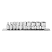 Licota TBS-22103 Набор торцевых головок 3/8" 6 гр. 8-22 мм 10пр. на линейке