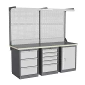 Верстак трехтумбовый с двойным экраном и подсветкой Верстакофф ® FBK 205.357-2F