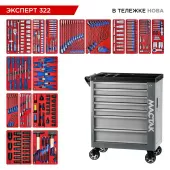 Набор инструментов ЭКСПЕРТ 322 в серой тележке МАСТАК 50-07322G (323 предмета)