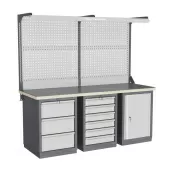 Верстак трёхтумбовый с двойным экраном и подсветкой Верстакофф ® серии GRAND 205.367-2F
