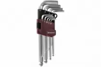 Набор торцевых шестигранных ключей с шаром Thorvik HKB9S H1.5-H10, 9 предметов