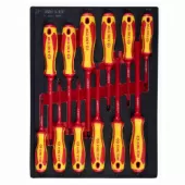 Набор отверток диэлектрических KING TONY 9-30612MRV, ложемент, 12 предметов
