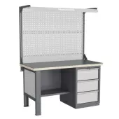 Верстак однотумбовый с двойным экраном и подсветкой Верстакофф ® FBK 1551.13.3-2F