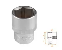 Головка торцевая стандартная шестигранная 1/2" 22 мм AFFIX AF00040022