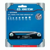 Набор Г-образных ключей KING TONY 20308PR, TORX, T9-T40, складные, 8 предметов