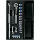 Набор торцевых головок 3/8" с принадлежностями, ложемент, 23 предмета KING TONY 9-3523MR
