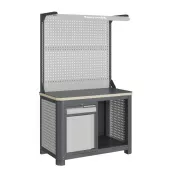 Верстак двухтумбовый с двойным экраном и подсветкой Верстакофф MCN 1252.S8.1-2F