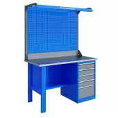 Верстак однотумбовый с двойным экраном и подсветкой Верстакофф ® PRF 141.15.2-2F