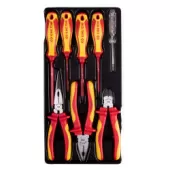 Набор диэлектрического инструмента KING TONY 9-40618GP, ложемент, 8 предметов