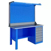 Верстак однотумбовый с двойным экраном и подсветкой Верстакофф ® PRF 161.16.3-2F