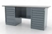 Верстак двухтумбовый 5/8, серия L Ferrum 01.258L (серый)