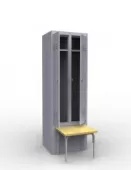 Шкаф металлический для одежды с откидной скамьей FRM Верстакофф ® ШР-22 L600 ОСК